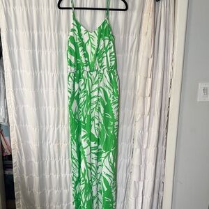 Lilly Pulitzer for Target Green and White Leaf Print Romper